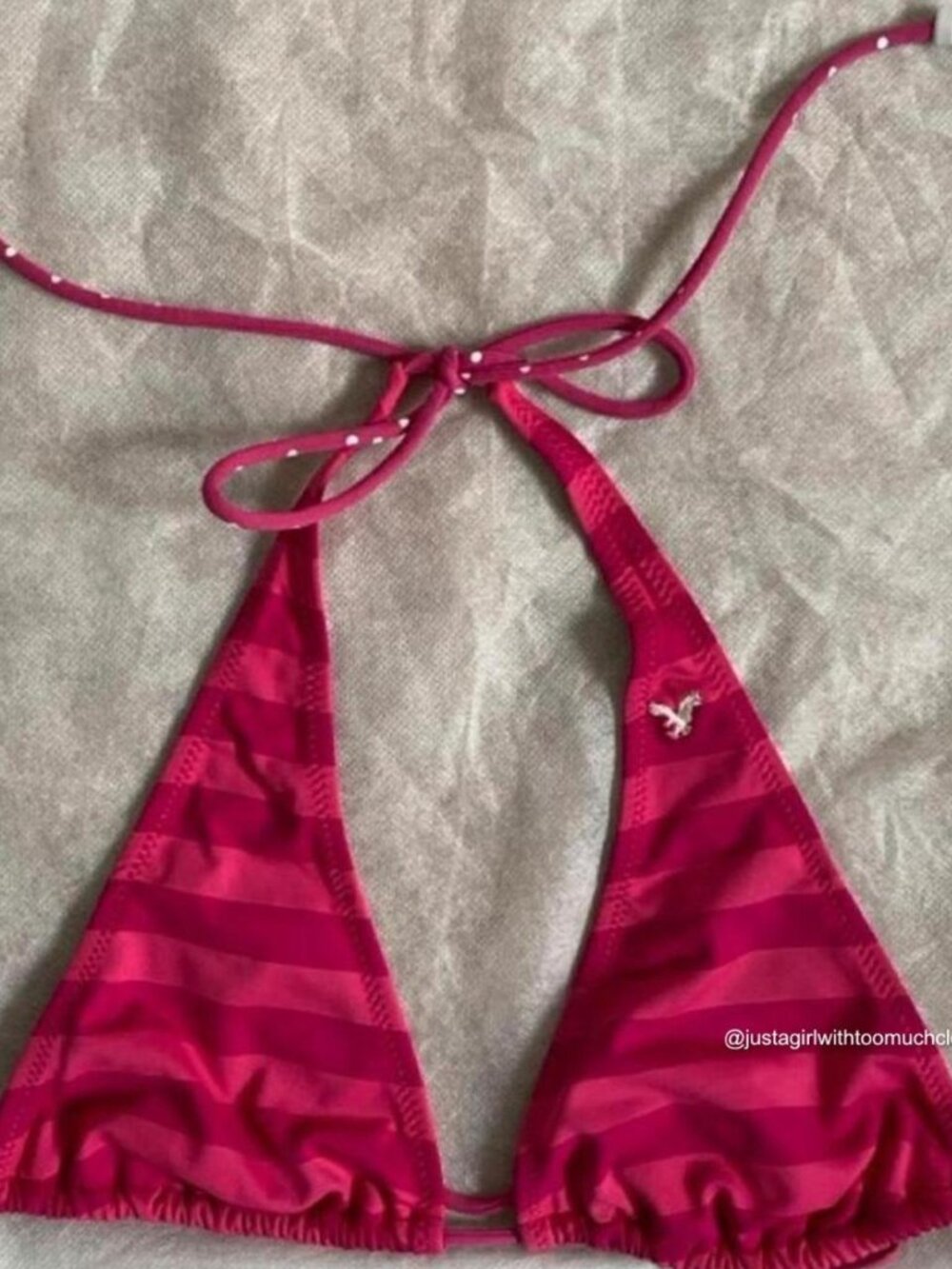 Y2K 2000s American Eagle Outfitters pink striped bikini top